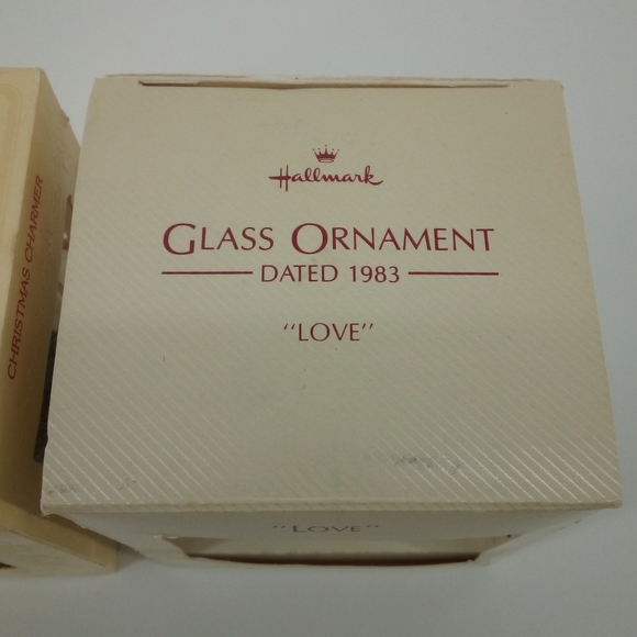 (2) NIB Vintage Hallmark Glass Ornament 1980 1983 Christmas Charmer Keepsake - Picture 8 of 14